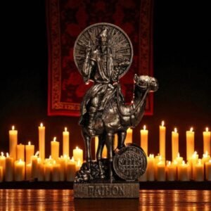 Wood Sculpture Collection-Black King Paimon Statue, Demon Paimon Figure, Demonology Figure, Goetia Statue, Black Demon Statue, Custom Demon Statue, Pagan Altar