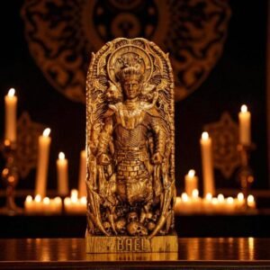 Wood Sculpture Collection-Bael King Statue, Bael Goetia Figure, Ars Goetia Statue, Demonology Figure, Goetia Demon Statue, Occult Statue, Wooden Demon Statue