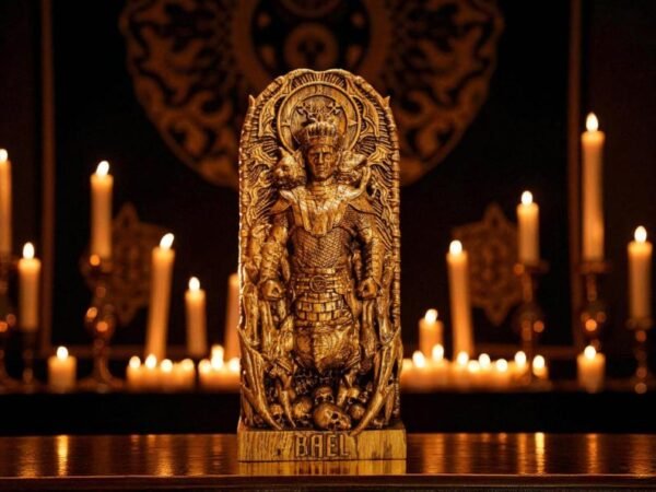 Wood Sculpture Collection-Bael King Statue, Bael Goetia Figure, Ars Goetia Statue, Demonology Figure, Goetia Demon Statue, Occult Statue, Wooden Demon Statue