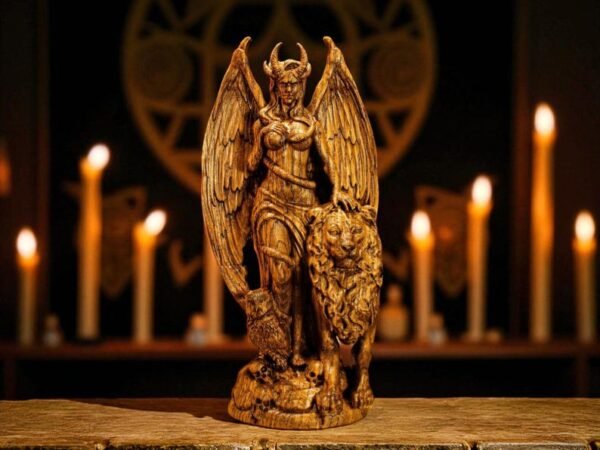 Lilith Statue, Wiccan Goddess of Feminine Wisdom, Innana Wooden Figurine, Wiccan Altar, Lilith Goddess Figure, Sumerian Goddess