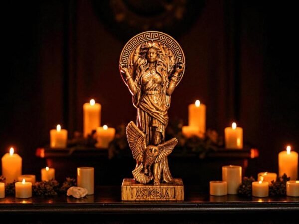 Wood Sculpture Collection-Asteria Statue, Greek Goddess Asteria, Asteria Altar Figure, Greek Goddess Figure, Greek Sculpture, Greek Altar, Greek Mythology