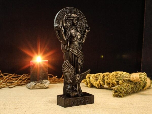 Black Asteria Statue, Greek Goddess Asteria, Asteria Altar Figure, Greek Goddess Figure, Greek Sculpture, Greek Altar, Greek Mythology