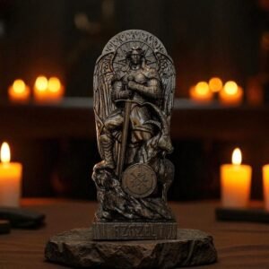 Wood Sculpture Collection-Black Azazel Statue, Black Fallen Angel Statue, Azazel Goetia Figure, Goetia Demon Statue, Black Demon Statue, The Lesser Key of Solomon