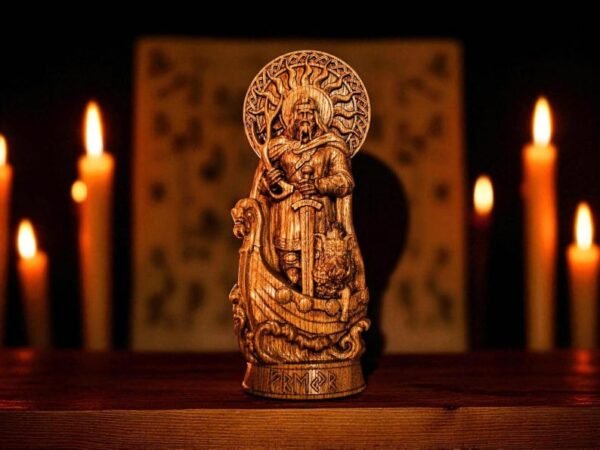 Wood Sculpture Collection-Freyr Statue, Freyr Norse God Figure, Freyr Altar Statue, Viking Statue, Pagan Figurine, Norse Mythology, Altar Statue, Norse