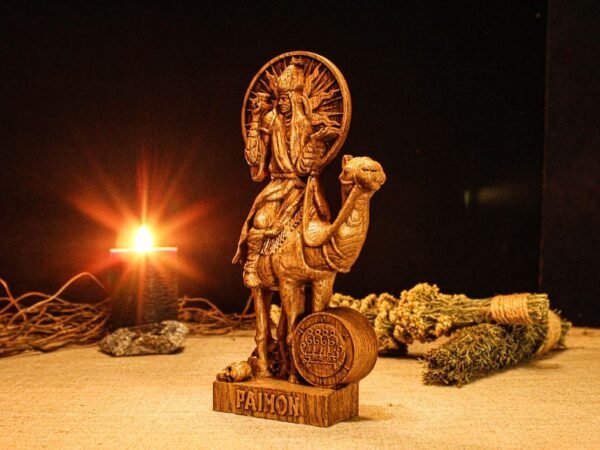 King Paimon Statue, Demon Paimon Figure, Ars Goetia Statue, Demon Statue, Demonology, Wooden Pagan Statue, Occult figure, Occult Decor