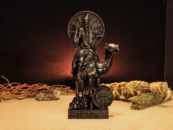 Wood Sculpture Collection-Black King Paimon Statue, Demon Paimon Figure, Demonology Figure, Goetia Statue, Black Demon Statue, Custom Demon Statue, Pagan Altar