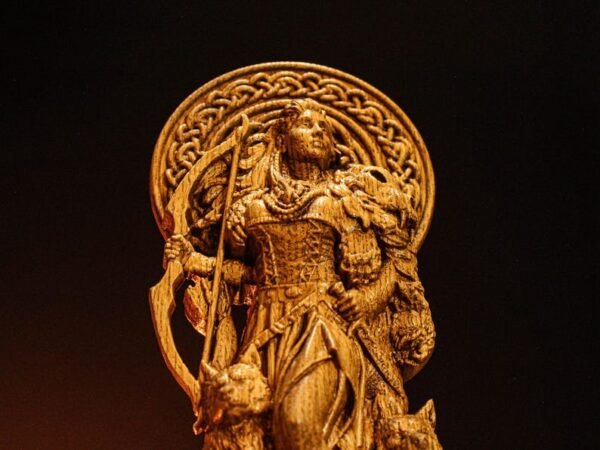 Wood Sculpture Collection-Skadi Statue, Skadi Norse Goddess Figure, Goddess of Hunting, Norse Figurine, Viking Statue, Altar Figure, Viking Gift, Norse Lover Gift