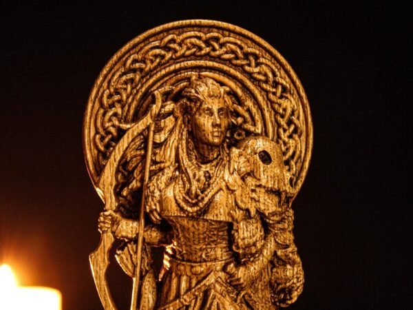 Wood Sculpture Collection-Skadi Statue, Skadi Norse Goddess Figure, Goddess of Hunting, Norse Figurine, Viking Statue, Altar Figure, Viking Gift, Norse Lover Gift