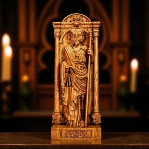 Wood Sculpture Collection-Janus Statue, Roman God Janus, Janus Figure, Roman God Statue, Roman Mythology, Roman Sculpture, Altar Figurine, Pagan Statue, Roman Gods