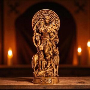 Wood Sculpture Collection-Skadi Statue, Skadi Norse Goddess Figure, Goddess of Hunting, Norse Figurine, Viking Statue, Altar Figure, Viking Gift, Norse Lover Gift
