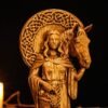 Wood Sculpture Collection-Epona Statue, Celtic Goddess Epona, Celtic Goddess Figure, Celtic Mythology, Celtic Altar, Irish Gods, Pagan Figurine, Custom God Statue
