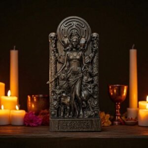 Black Hecate Statue, Black Greek Goddess Figure, Greek Goddess Hecate, Carved Greek figurine, Greek Mythology, Greek Altar, Pagan Gift