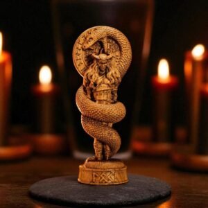 Wood Sculpture Collection-Loki Statue, Loki Altar Figurine, Carved Pagan Statue, Viking Decor, Norse Mythology, Asatru, Viking Altar, Loki Viking God, Pagan Figure