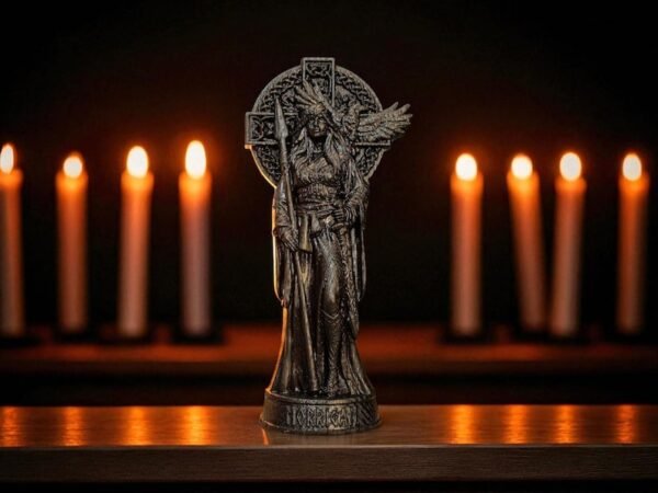 Black Morrigan Statue, Carved Morrigan Figurine, Celtic Goddess Figure, Goddess of the War, Wooden Morrigan Statue, Celtic Altar Figure