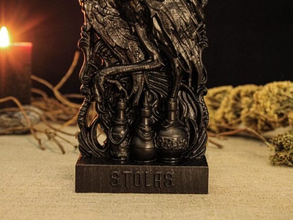 Black Stolas Statue, Stolas Goetia Demon, Goetia Demons Statues, Demonology Figure, Occult Statue, Demon Statue, Stolas Goetia