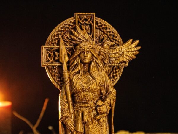 Wood Sculpture Collection-Morrigan Statue, Celtic Goddess Figure, Wooden Morrigan Figure, Irish Goddess Statue, Pagan Goddess, Celtic Mythology, Irish Mythology