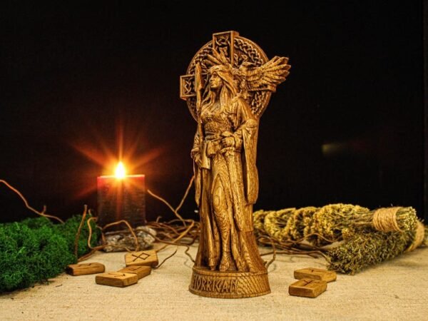Wood Sculpture Collection-Morrigan Statue, Celtic Goddess Figure, Wooden Morrigan Figure, Irish Goddess Statue, Pagan Goddess, Celtic Mythology, Irish Mythology
