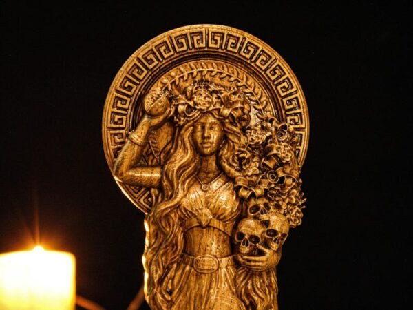 Wood Sculpture Collection-Persephone Statue, Greek Goddess Persephone, Greek Goddess Figure, Pagan Altar Figurine, Goddess Statue, Greek Mythology, Greek Altar