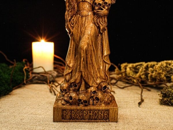Wood Sculpture Collection-Persephone Statue, Greek Goddess Persephone, Greek Goddess Figure, Pagan Altar Figurine, Goddess Statue, Greek Mythology, Greek Altar