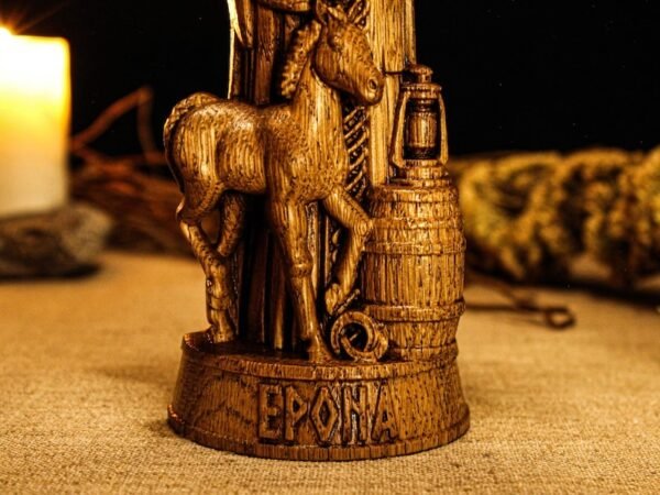Wood Sculpture Collection-Epona Statue, Celtic Goddess Epona, Celtic Goddess Figure, Celtic Mythology, Celtic Altar, Irish Gods, Pagan Figurine, Custom God Statue