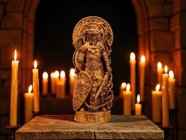 Tyr Statue, Carved Tyr Figurine, Norse Altar Statue, Pagan Decor, Scandinavian Mythology, Tyr Viking God, Custom Viking Statue, Altar Statue