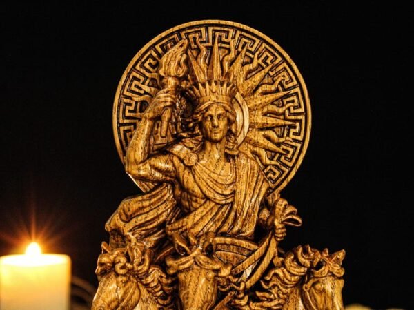 Wood Sculpture Collection-Helios Statue, Greek God Helios, Helios Altar Figure, God of Sun Statue, Greek Altar, Greek Mythology, Pagan Figure, Custom God Statue