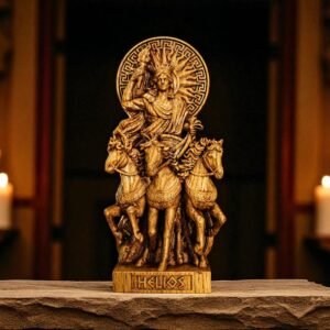 Wood Sculpture Collection-Helios Statue, Greek God Helios, Helios Altar Figure, God of Sun Statue, Greek Altar, Greek Mythology, Pagan Figure, Custom God Statue