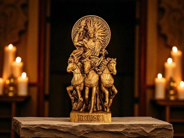 Wood Sculpture Collection-Helios Statue, Greek God Helios, Helios Altar Figure, God of Sun Statue, Greek Altar, Greek Mythology, Pagan Figure, Custom God Statue