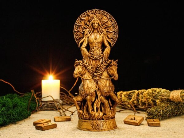 Sol Statue, Norse Goddess Sol, Sol Altar Figure, Sunna Goddess Figure, Pagan Altar, Asatru, Norse Mythology, Pagan Statue, Norse Gift