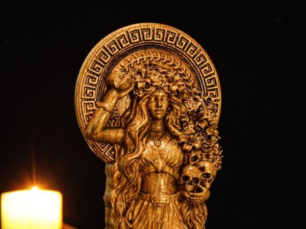 Wood Sculpture Collection-Persephone Statue, Greek Goddess Persephone, Greek Goddess Figure, Pagan Altar Figurine, Goddess Statue, Greek Mythology, Greek Altar