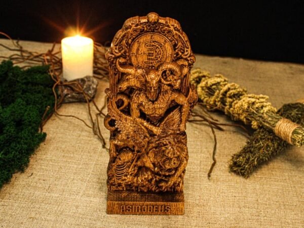 Asmodeus Statue, Goetia Demon Figure, Occult Statue, Demon Statue, Demonology, Satan Statue, Carved Pagan Decor, Pagan Altar