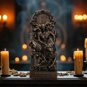 Black Asmodeus Statue, Goetia Demon Figure, Occult Statue, Demon Statue, Demonology, Satan Statue, Carved Pagan Decor, Pagan Altar