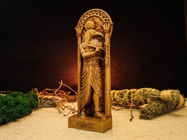 Thoth Statue, Egyptian God Thoth, Thoth Altar Figure, Egyptian Mythology, Pagan Statues, Egyptian Pantheon, Custom God Statue, Wooden Statue