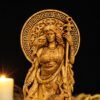 Hera Statue, Hera Altar Figure, Greek Goddess Figure, Wicca Goddess, Wooden Hecate, Wheel of Hecate, Pagan Altar, Greek Altar Statue