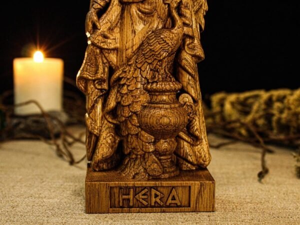 Hera Statue, Hera Altar Figure, Greek Goddess Figure, Wicca Goddess, Wooden Hecate, Wheel of Hecate, Pagan Altar, Greek Altar Statue