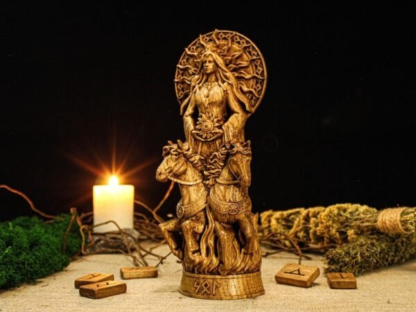 Sol Statue, Norse Goddess Sol, Sol Altar Figure, Sunna Goddess Figure, Pagan Altar, Asatru, Norse Mythology, Pagan Statue, Norse Gift