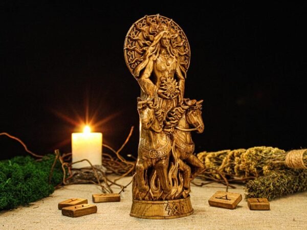 Sol Statue, Norse Goddess Sol, Sol Altar Figure, Sunna Goddess Figure, Pagan Altar, Asatru, Norse Mythology, Pagan Statue, Norse Gift