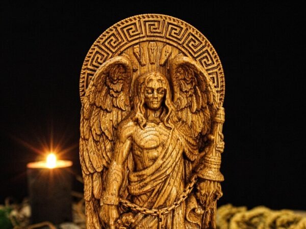 Wood Sculpture Collection-Thanatos Statue, Greek God Thanatos, Thanatos Altar Figure, Greek Altar, Greek Mythology, Pagan Figure, Custom God Statue, Greek Sculpture