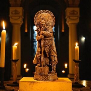 Thor Statue, Norse God Thor, Wooden Thor, Viking Statue, Norse Mythology, Asatru Altar, Norse God Figure, Pagan Home Decor, Pagan Altar