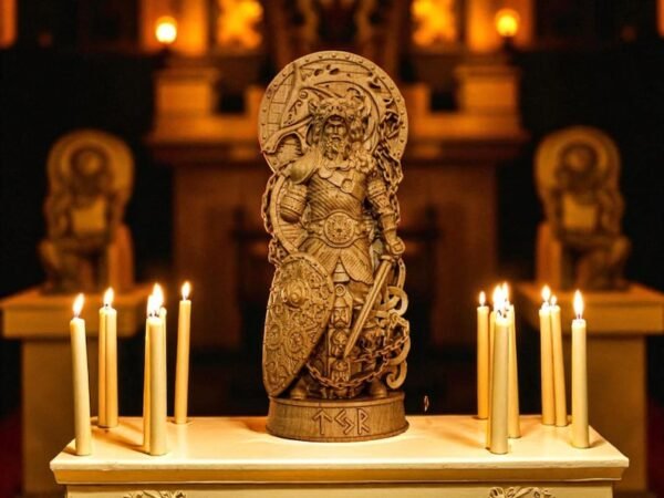 Tyr Statue, Norse God Tyr, Tyr Altar Figure, Norse God Statue, Carved God Statue, Viking Mythology, Norse Altar, Altar Figurine