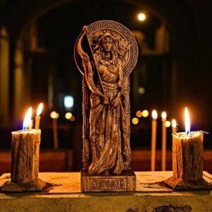 Artemis Statue, Greek Goddess Figurine, Greek Statue, Pagan Goddess, Wooden Artemis, Greek Mythology, Pagan Altar Statue, Pagan Statue