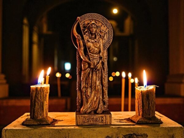 Artemis Statue, Greek Goddess Figurine, Greek Statue, Pagan Goddess, Wooden Artemis, Greek Mythology, Pagan Altar Statue, Pagan Statue