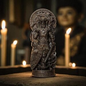 Black Tyr Statue, Black Wooden Tyr Figure, Carved Viking Statue, Norse Altar Figurine, Norse Mythology, Viking Gods, Pagan Altar, Asatru