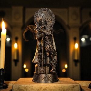 Wood Sculpture Collection-Black Thor Statue, Black Norse Statue, God of Thunder Figure, Norse God Thor, Carved Viking Statue, Pagan God Statue,Norse Altar,Pagan Altar