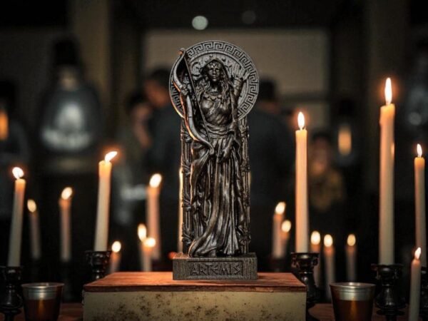 Black Artemis Statue, Artemis Greek Goddess, Greek Mythology, Greek Goddess Figurine, Greek Altar, Goddess of the Hunt, Carved Pagan Statue