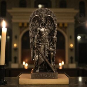 Wood Sculpture Collection-Black Thanatos Statue, Greek God Thanatos, Thanatos Altar Figure, Greek Altar, Greek Mythology, Pagan Figure, Custom God Statue