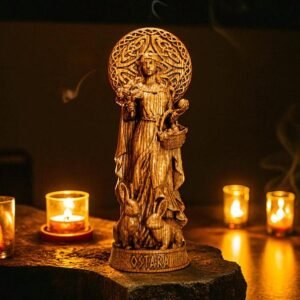 Wood Sculpture Collection-Ostara Statue, Goddess Ostara Figurine, Goddess of Spring, Embrace the Spring Equinox, Pagan Statue, Pagan Altar, Altar Figurine