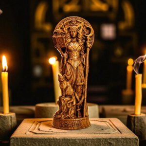 Wood Sculpture Collection-Aradia Statue, Goddess of Witches, Wiccan Goddess Statue, Queen of Witches, Pagan Figurine, Wiccan Altar, Custom God Statue