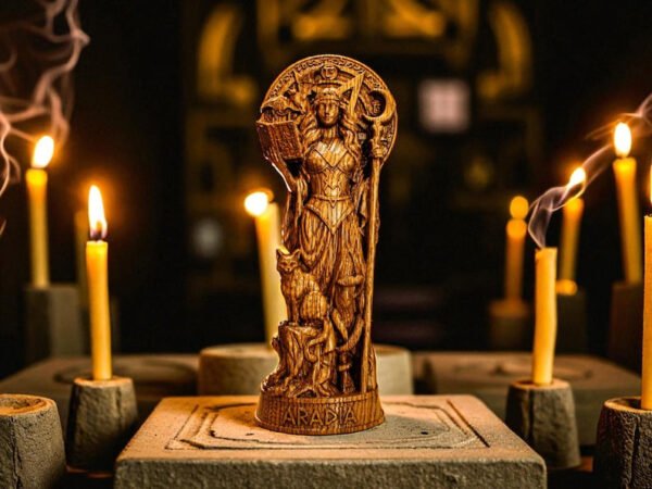 Wood Sculpture Collection-Aradia Statue, Goddess of Witches, Wiccan Goddess Statue, Queen of Witches, Pagan Figurine, Wiccan Altar, Custom God Statue