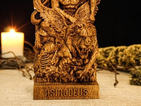 Asmodeus Statue, Goetia Demon Figure, Occult Statue, Demon Statue, Demonology, Satan Statue, Carved Pagan Decor, Pagan Altar